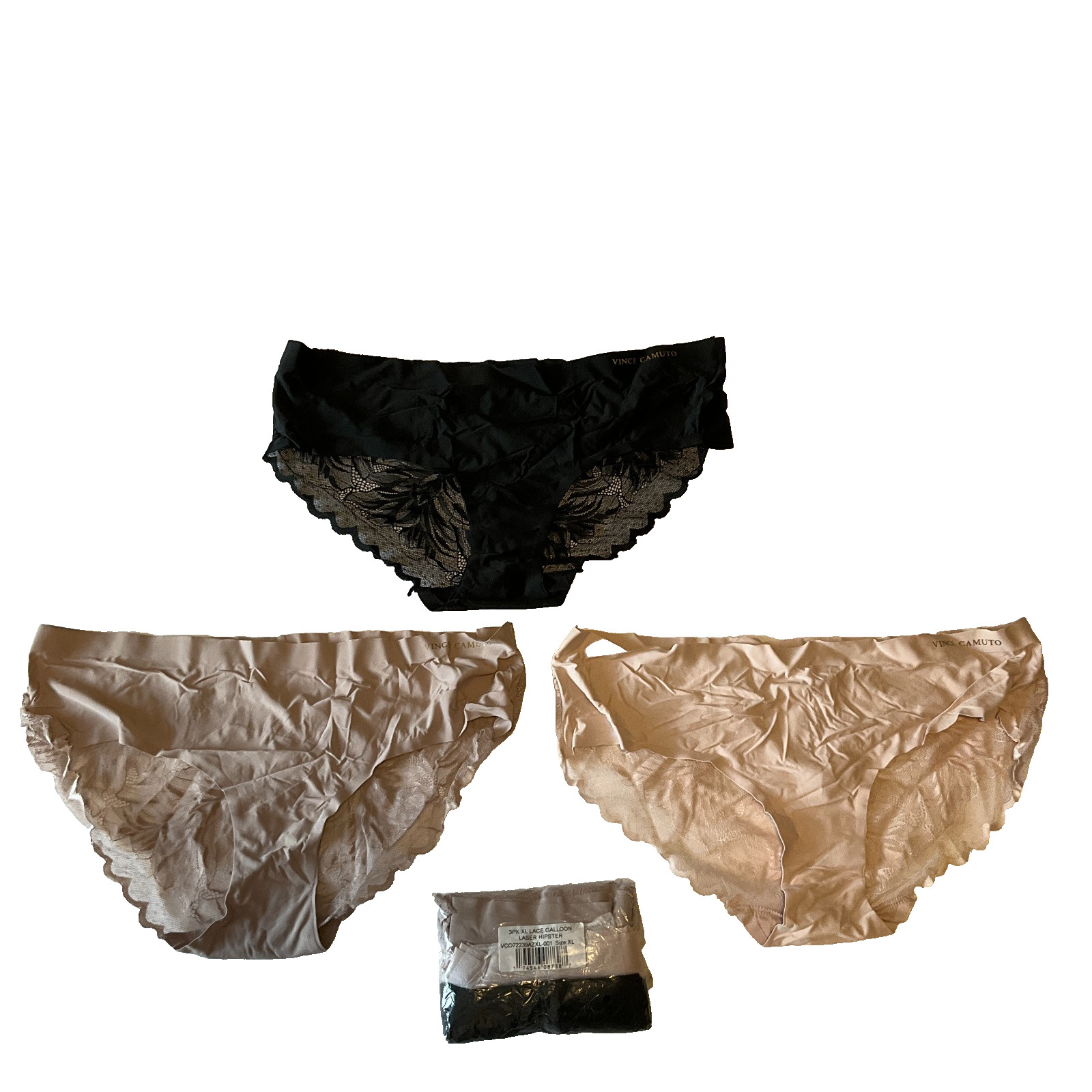 Vince Camuto Underwear Womens Size XL Multicolor Lace Galloon Hipster 6 Pair