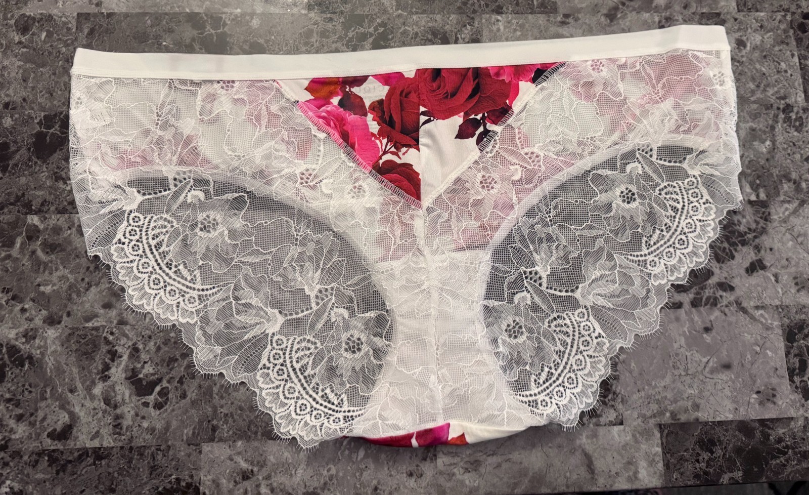 NWT CACIQUE LANE BRYANT 22/24 SMOOTH FLORAL ROSE LACE NO SHOW HIPSTER PANTIES