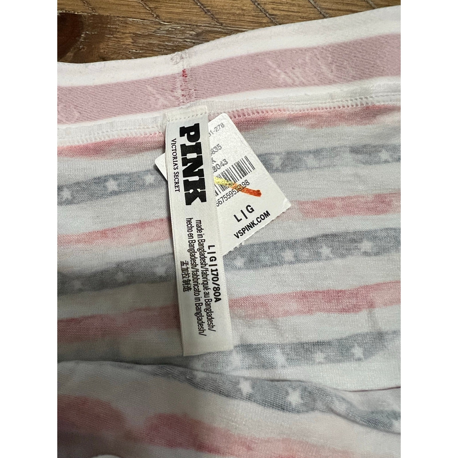 Victoria’s Secret Panty NWT Size Large Boyshort Boxer PINK American Flag Stars