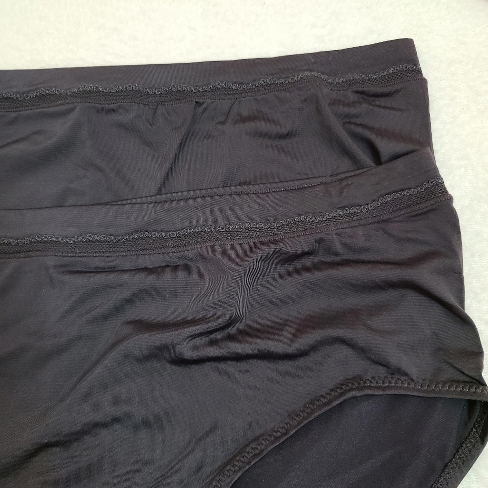 2pk Bali Silky Stretch Nylon Classic Hipster Panties Size Lg Black