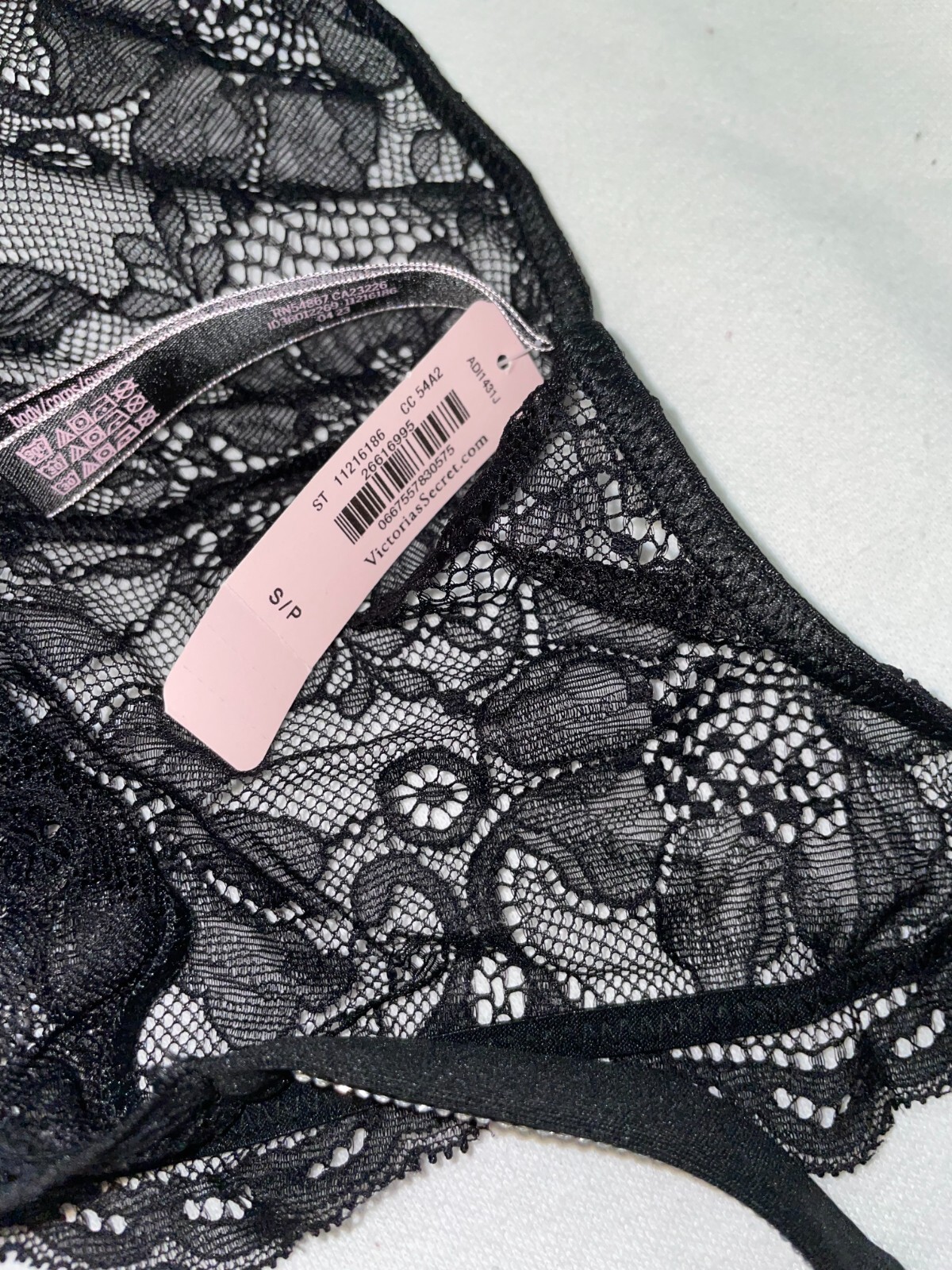 Victoria Secret Panty Bikini SEXY S Shine strap NEW logo rhinestone Bling Black