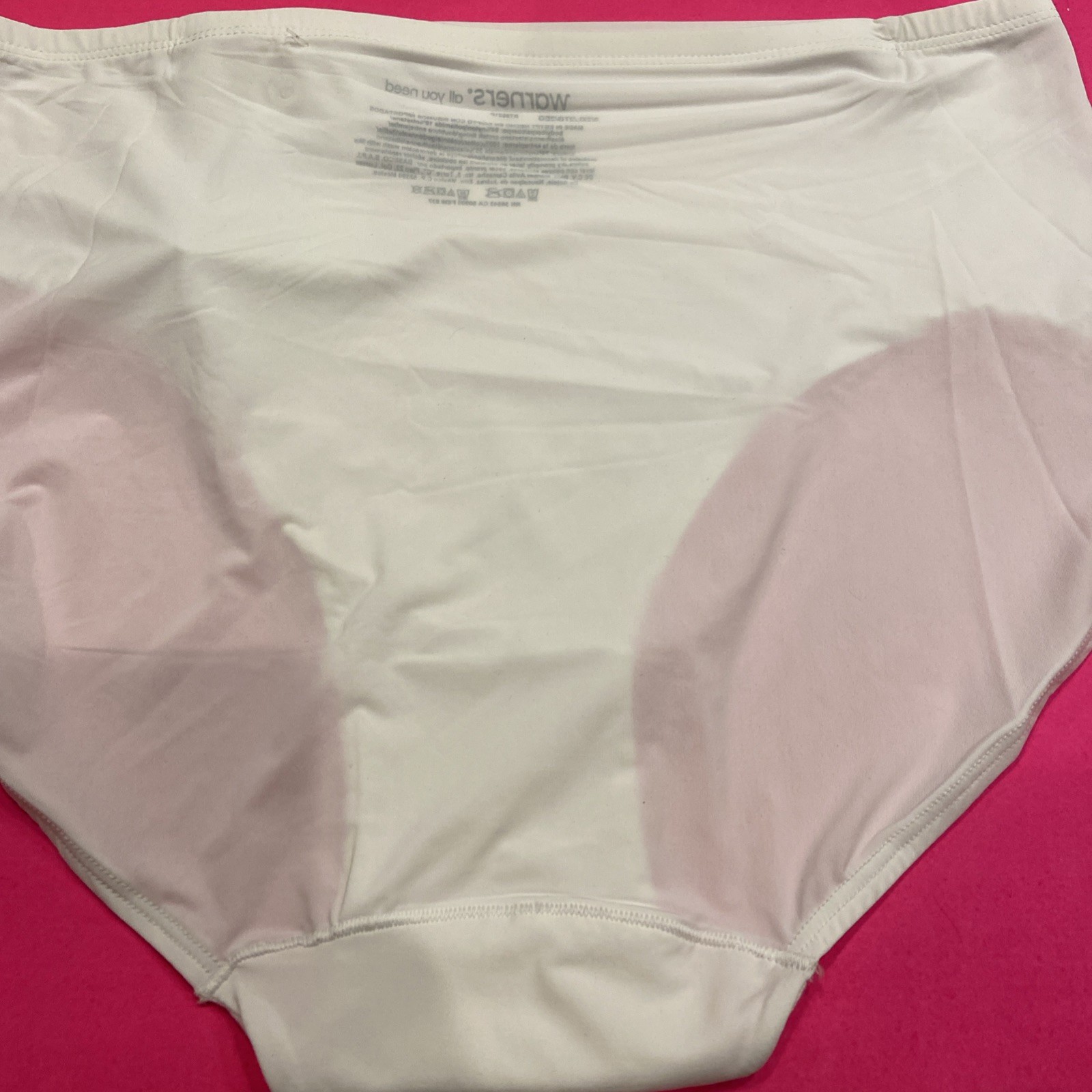 WARNERS WHITE SMOOTH IT OVER BRIEF PANTIES / 2X-LARGE/ 9