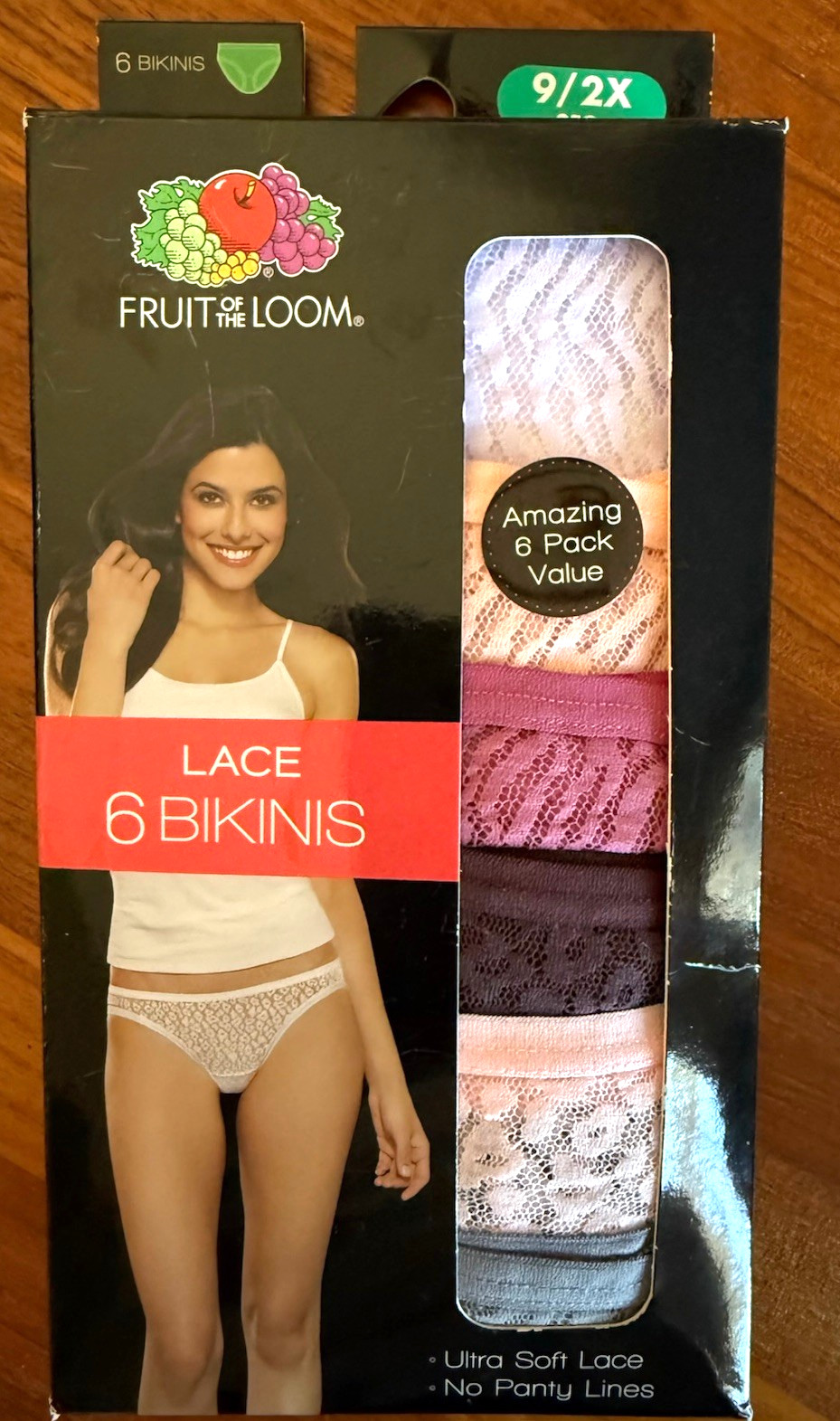 Fruit Of The Loom LACE Bikinis (6) All Over Lace Womens Size 9/2X Discontinued