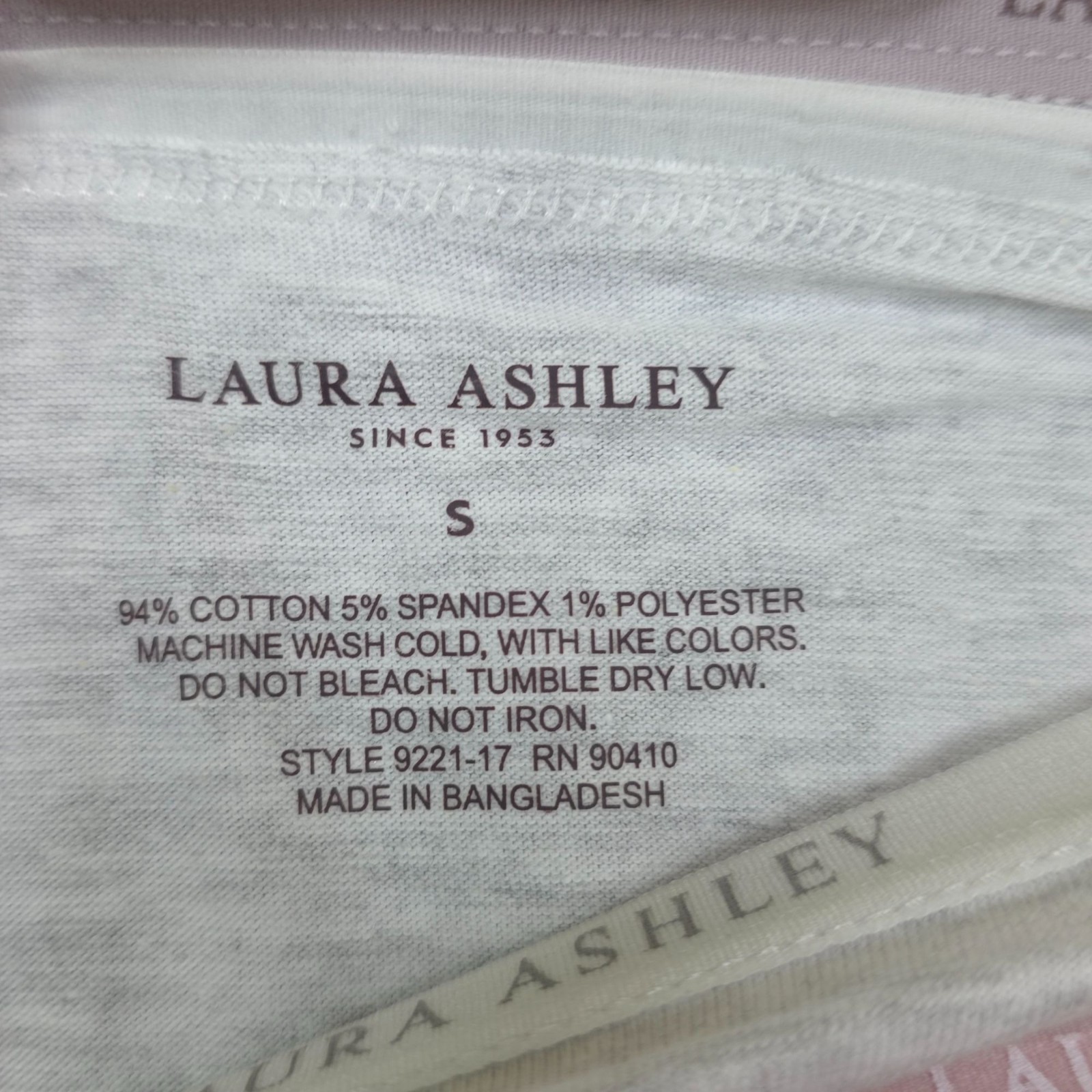Laura Ashley Womens 5-Pack Cotton Tag-Free Panties Size Small Pink Gray Blue
