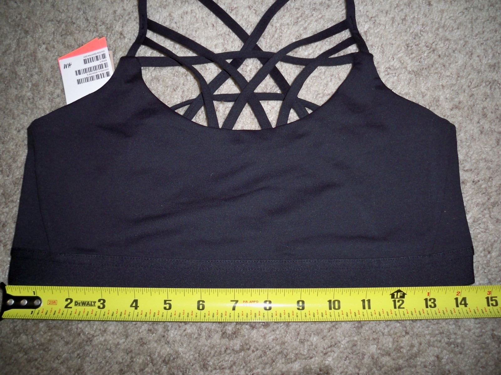 SPORTSBRA H&M CAGE BLACK UNLINED LARGE L NEW