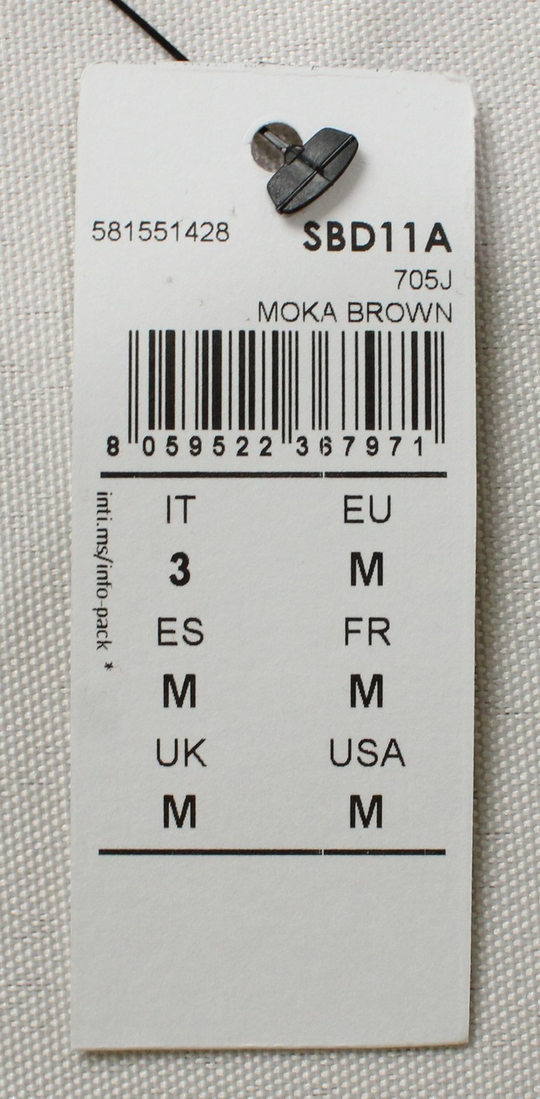 Intimissimi Women’s Ultralight Cotton Brazilian DH3 Moka Brown Medium NWT