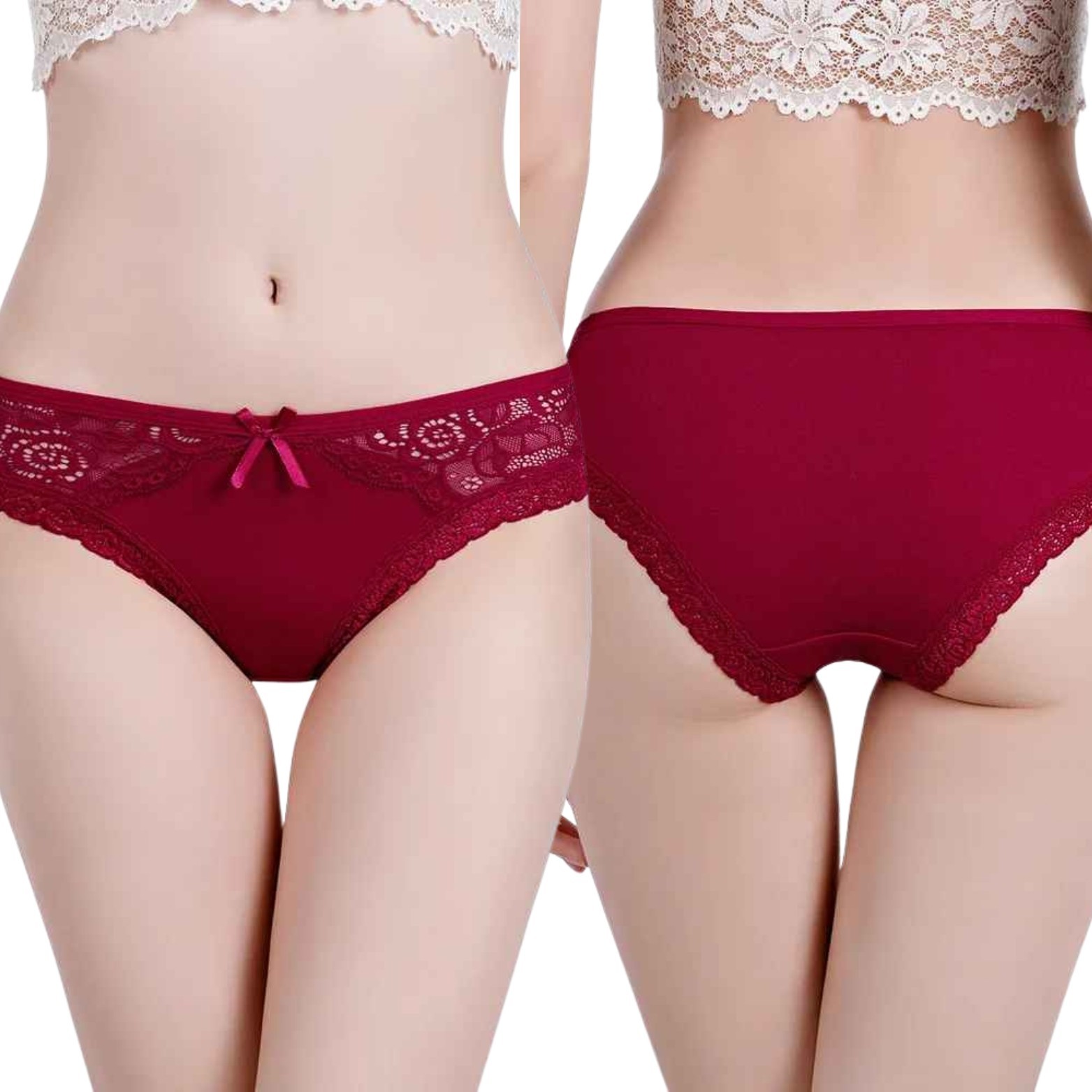 5 Pack Womens Sexy Knickers Underwear Ladies Lace Panties Seamless Briefs Pants
