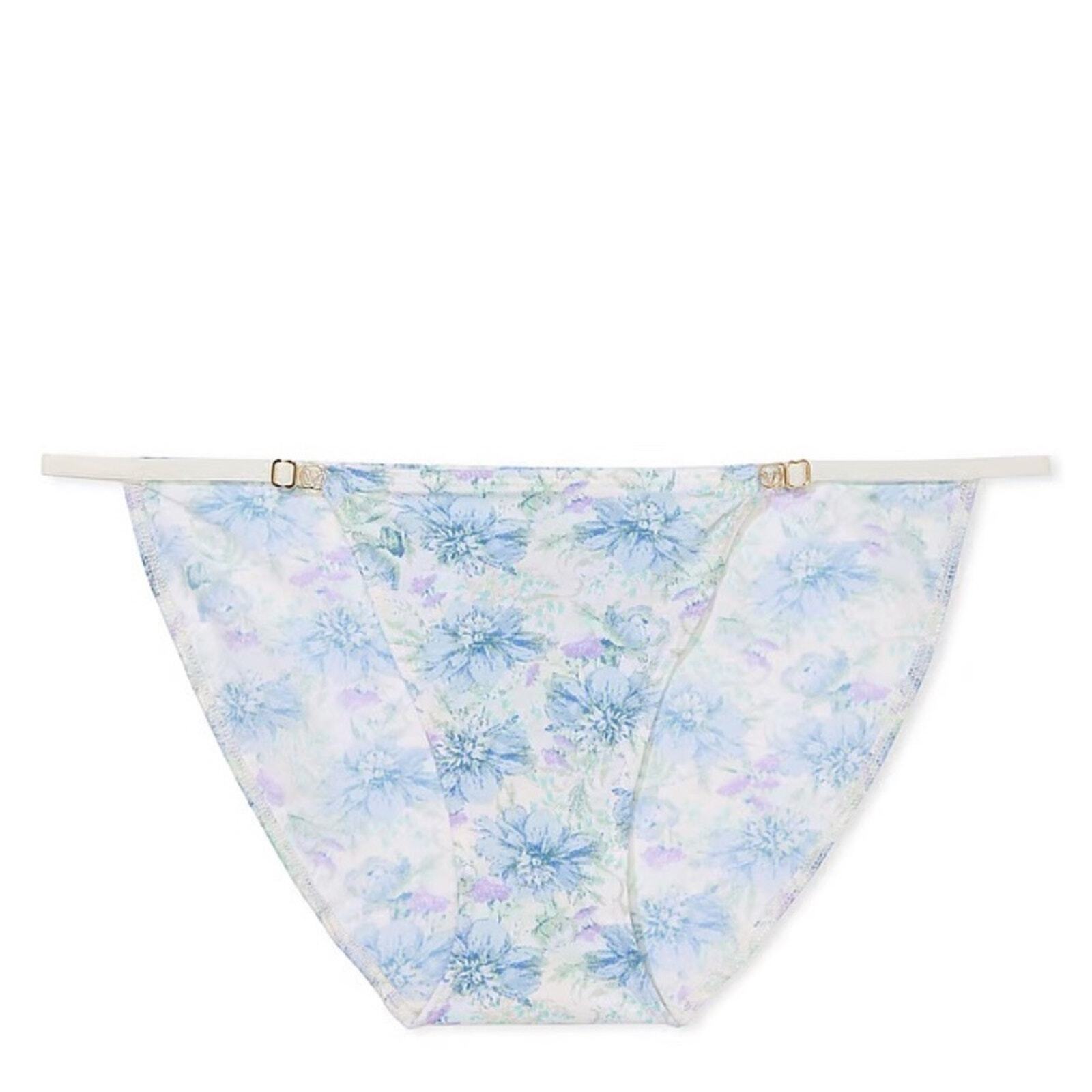 Victoria’s Secret Love Cloud Adjustable String Bikini Panty Blue Floral M NEW