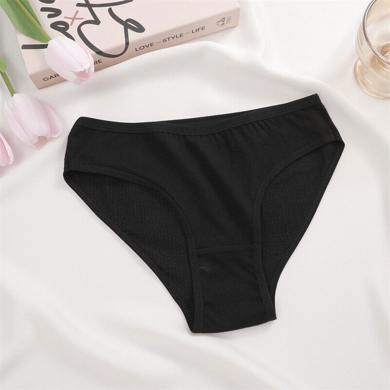 1/3/6 Pack Womens Cotton Panties Sexy Solid High Cut Lingerie Underwear Panty
