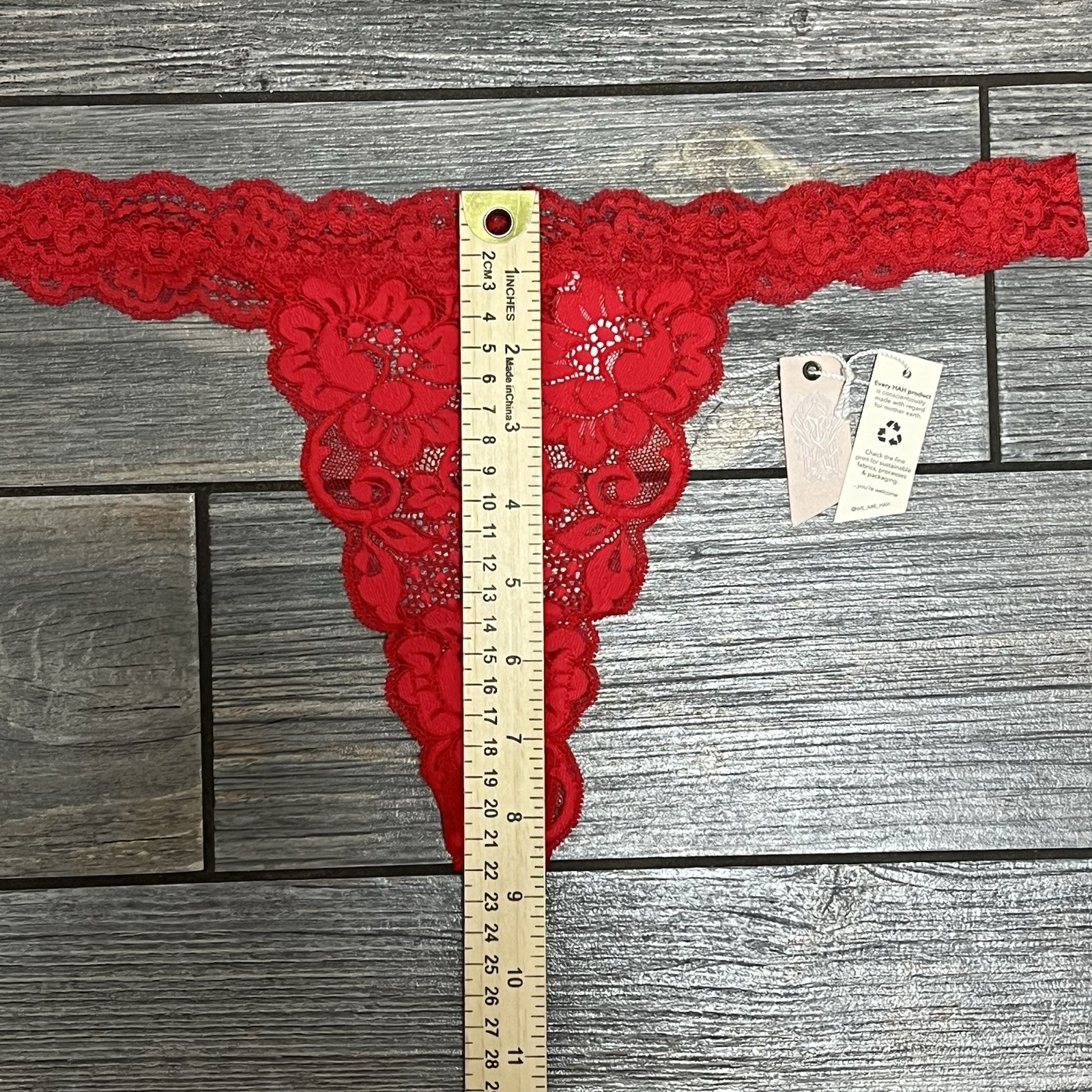 NWT Free People x We Are HAH T String Me a Thong Panties XL Siren Red