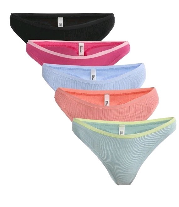 No Boundaries Women’s XXXL 22 Mid-Rise Cotton Thong Panties 10 PAIR #21425