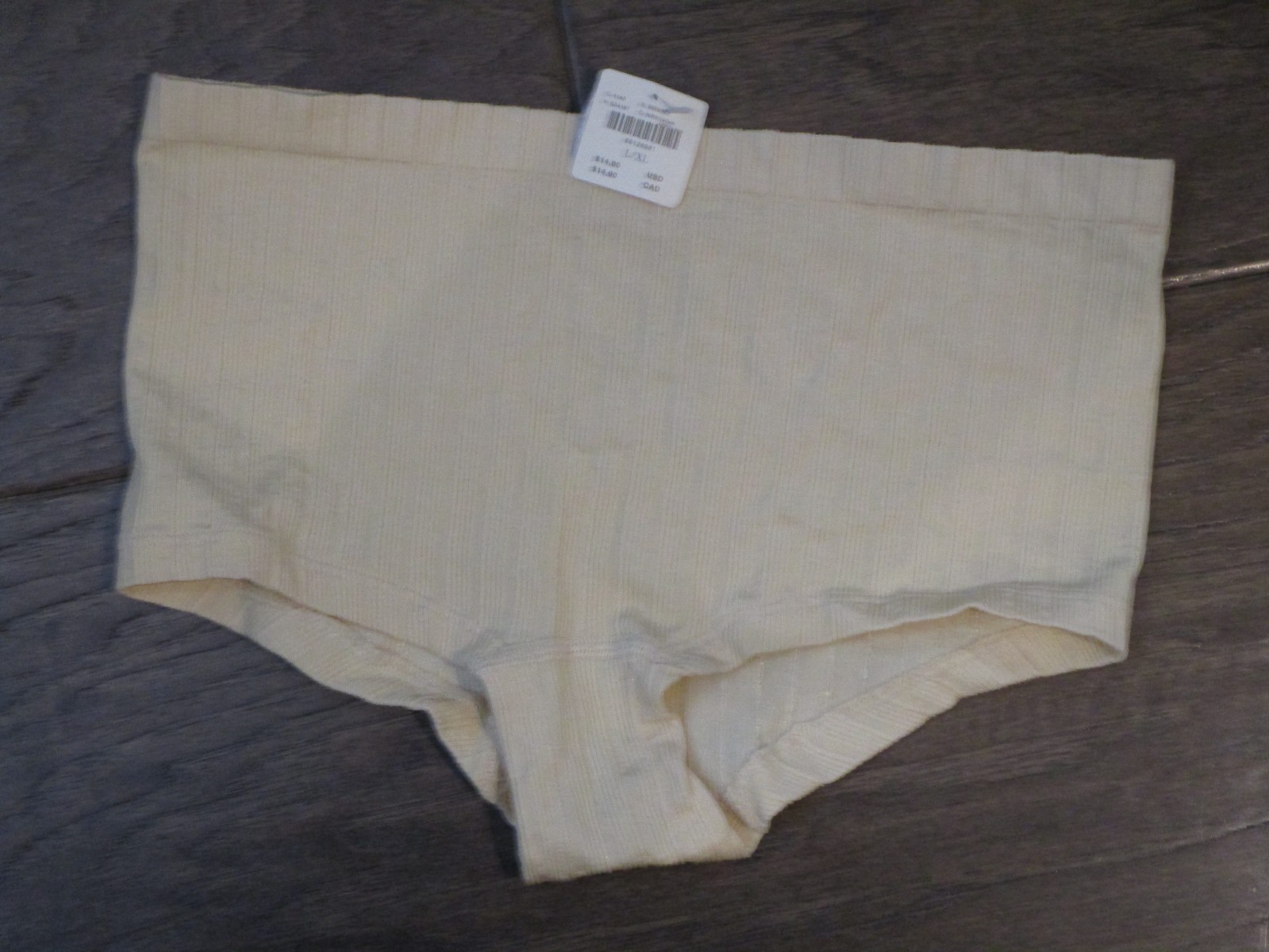 ANTHROPOLOGIE RIBBED SEAMLESS HIPSTER PANTIES IN IVORY SIZE L/XL