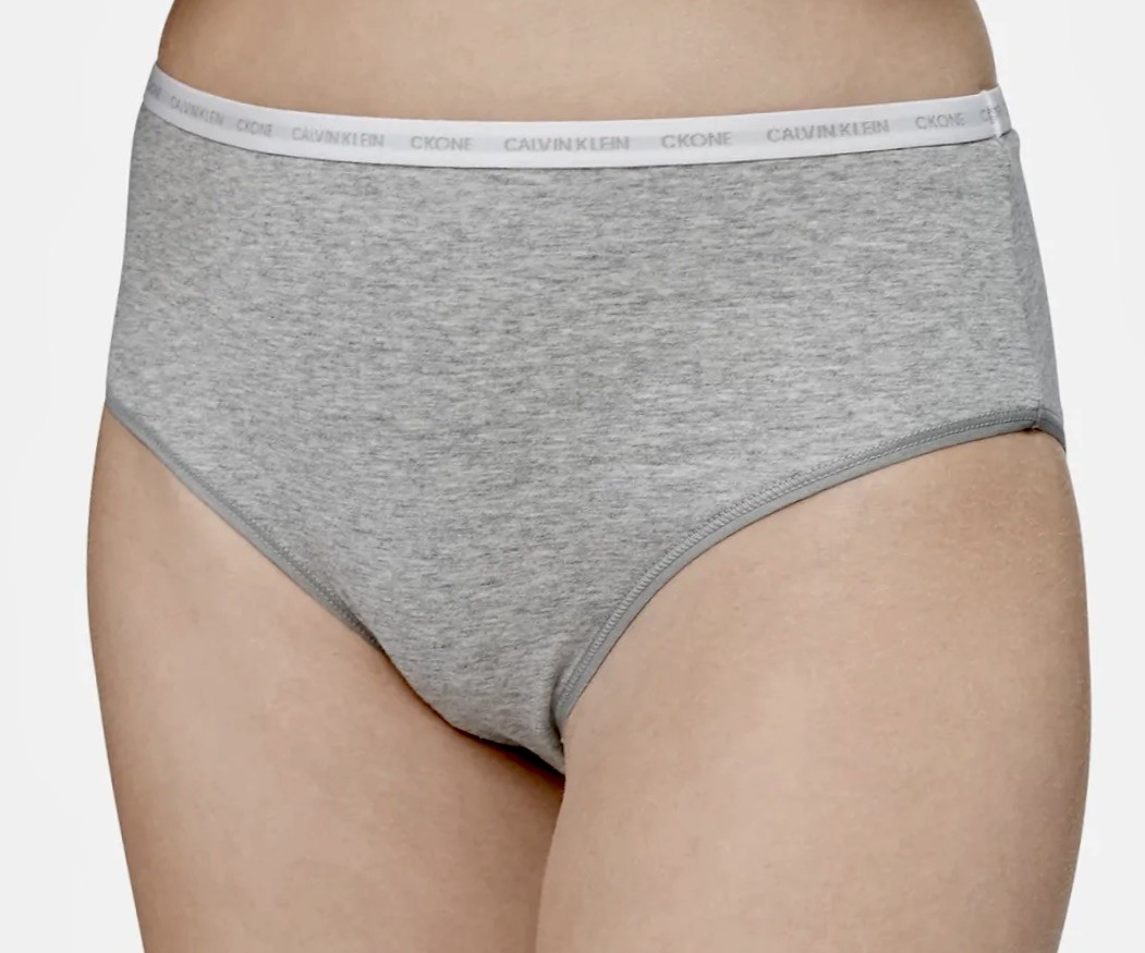 CALVIN KLEIN CK One Cotton Heath Grey White Modern Brief Panty Women XS S M L XL