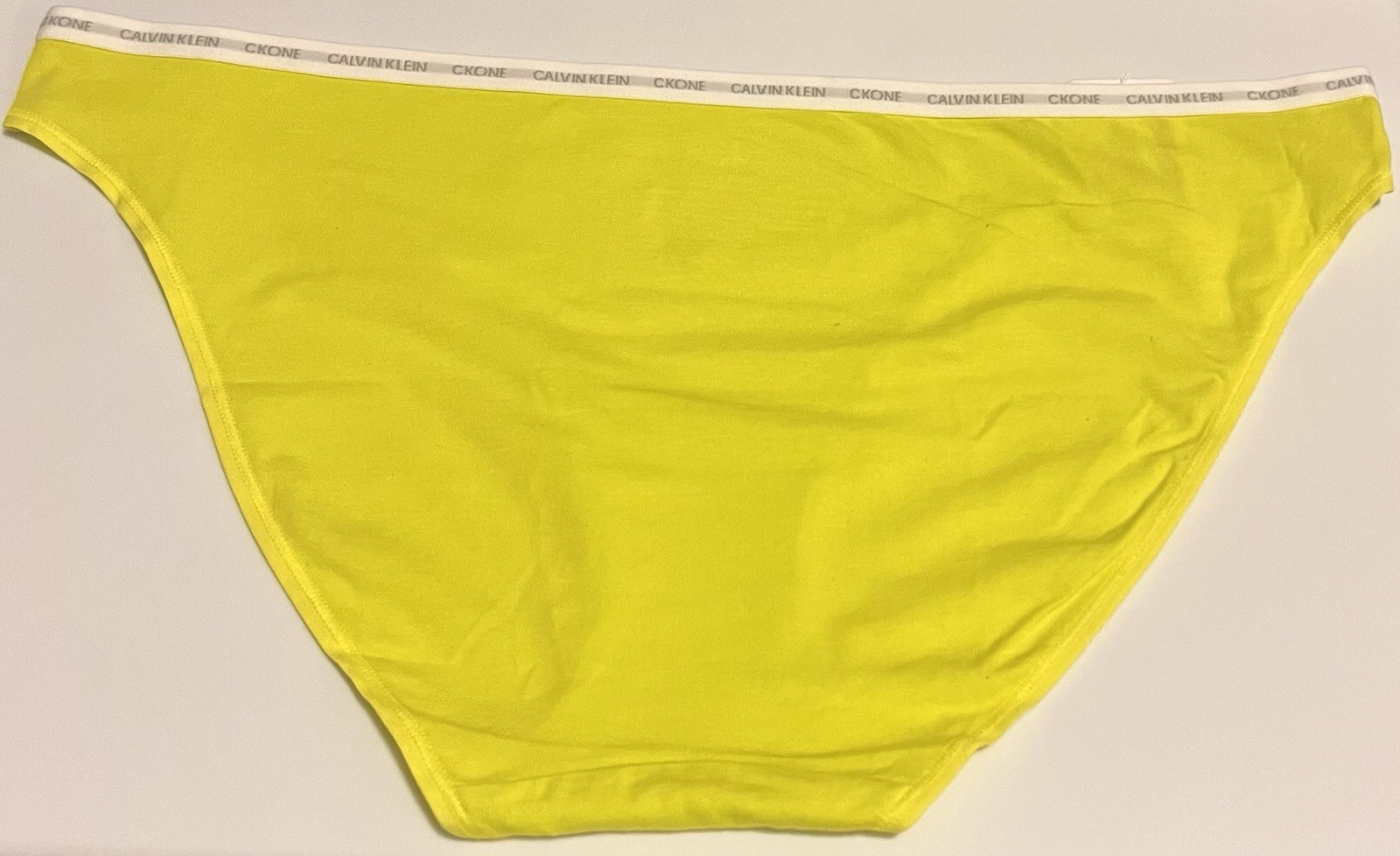 CALVIN KLEIN CK One Cotton Lemon Lime White Bikini Panty Womens Size XL
