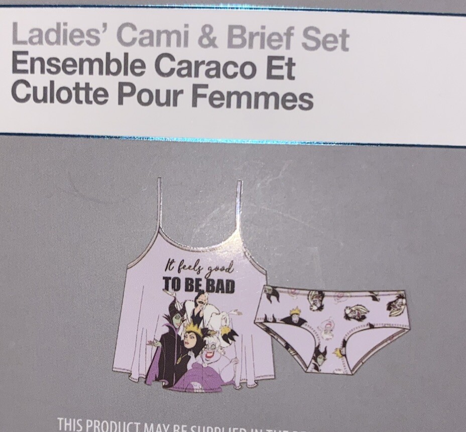 Disney Ladies Villains Cami & Brief Boxed Set XL-Malificent-Evil Queen-Cruella