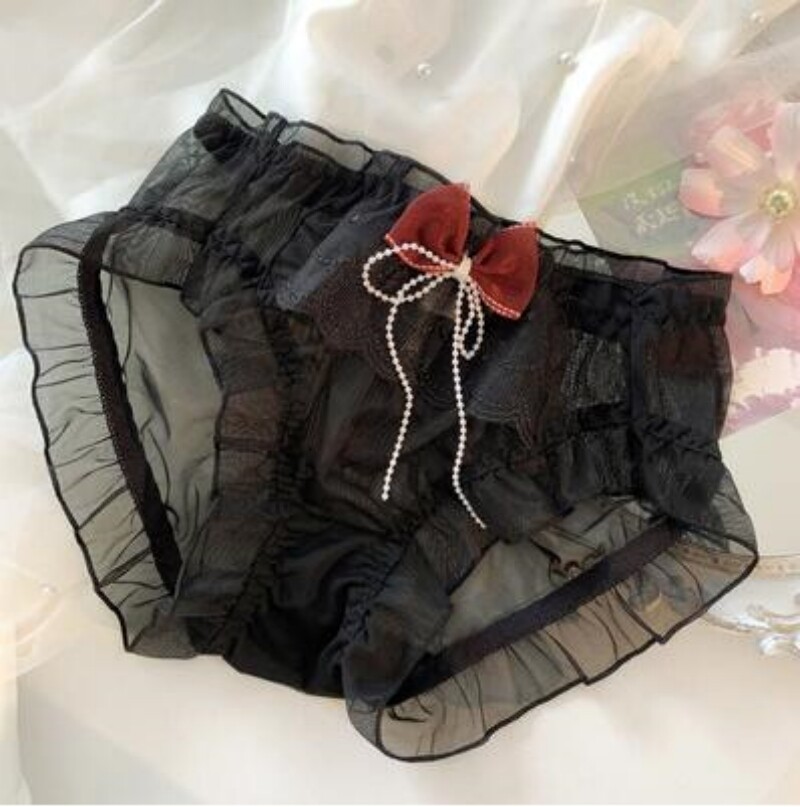 Japanese Girls Lolita Lace Panties Cute Bow Underpants Ruffles Sweet Briefs