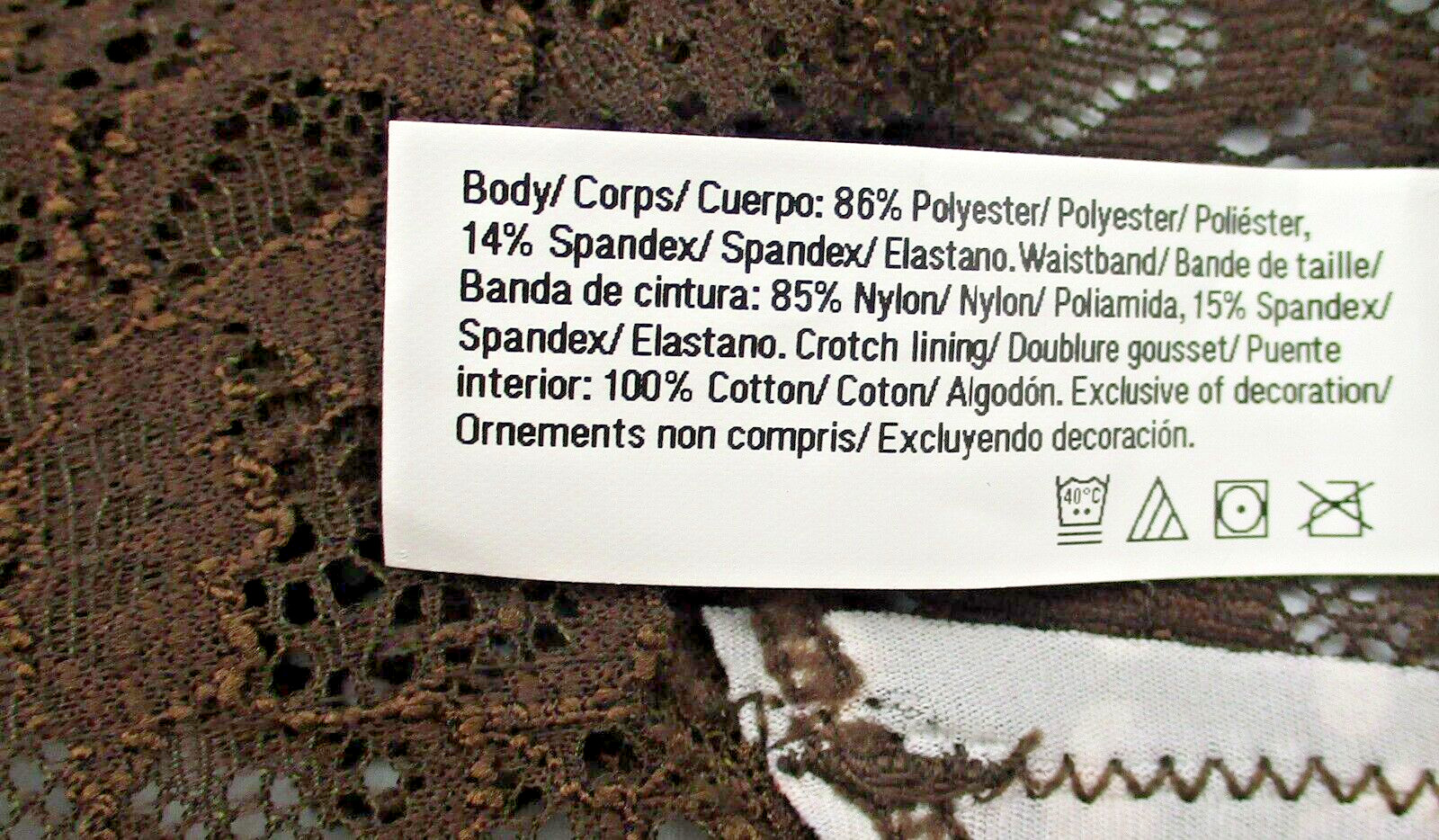 MAIDENFORM~XL 8~DMESLT~Cocoa Cat Print Sexy Must Haves Floral Lace Thong