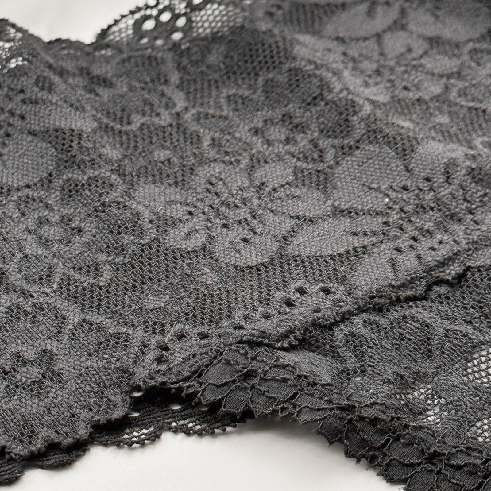 PINK Victoria’s Secret Wink Wide-Waist Lace Thong Panty Pure Black Size S