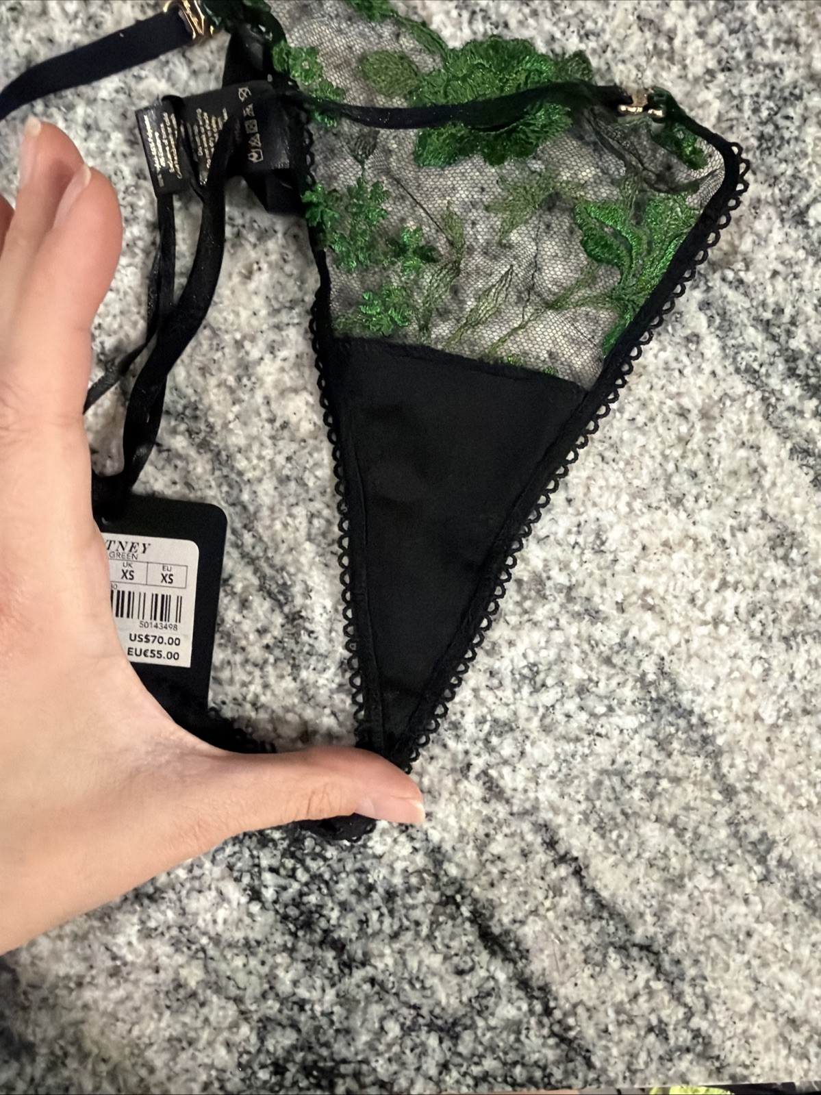 Honey Birdette Whitney Thong Green Xs