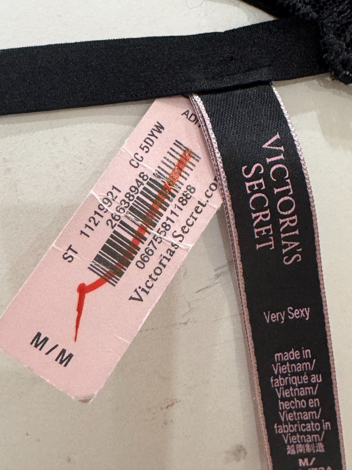 Victoria’s Secret V String Panty Very Sexy Black Open Strappy Butterfly M