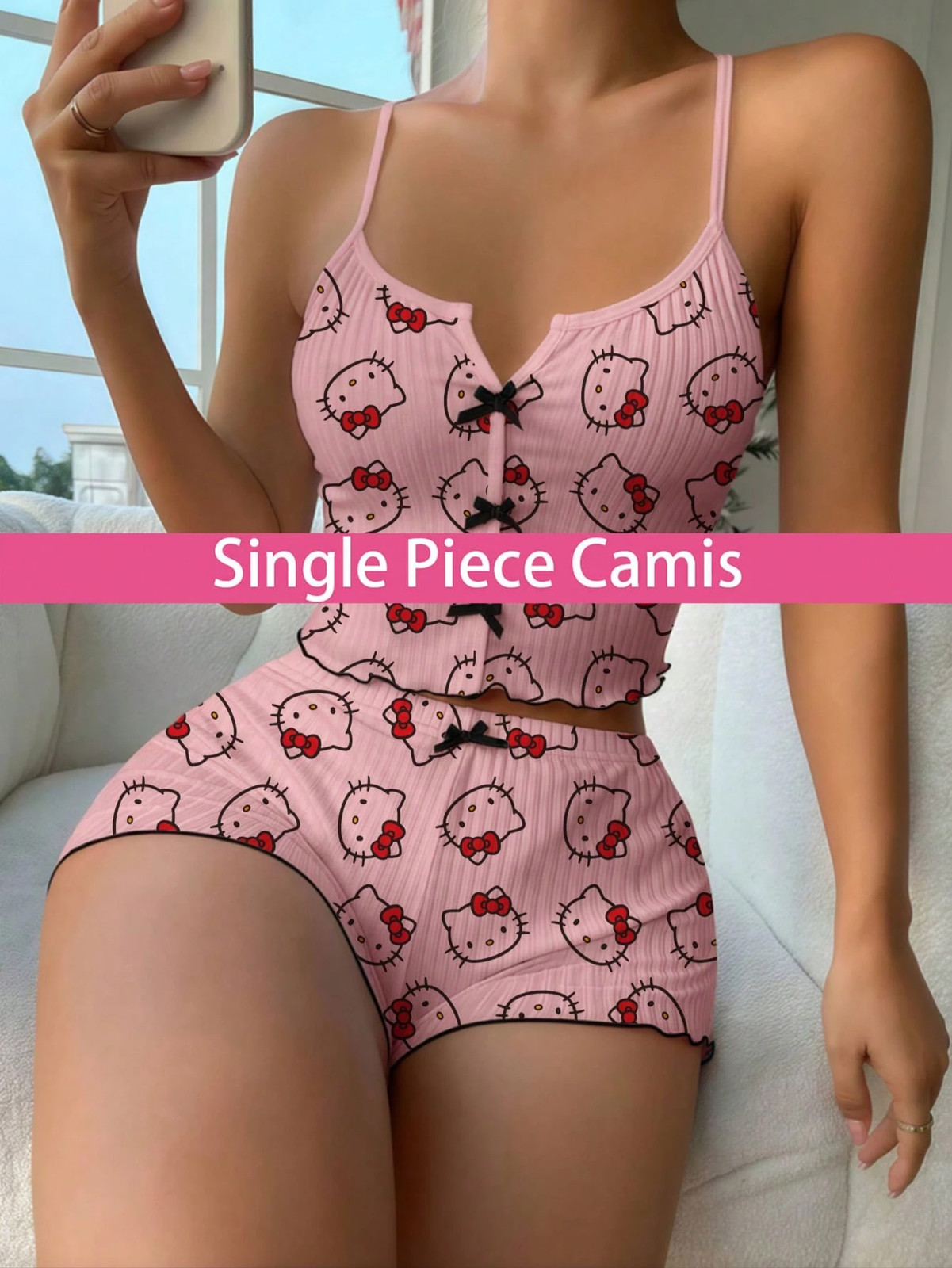 Hello Kitty Womens Plus Size Pyjamas Summer Top Comfy Sleepwear Cheap24