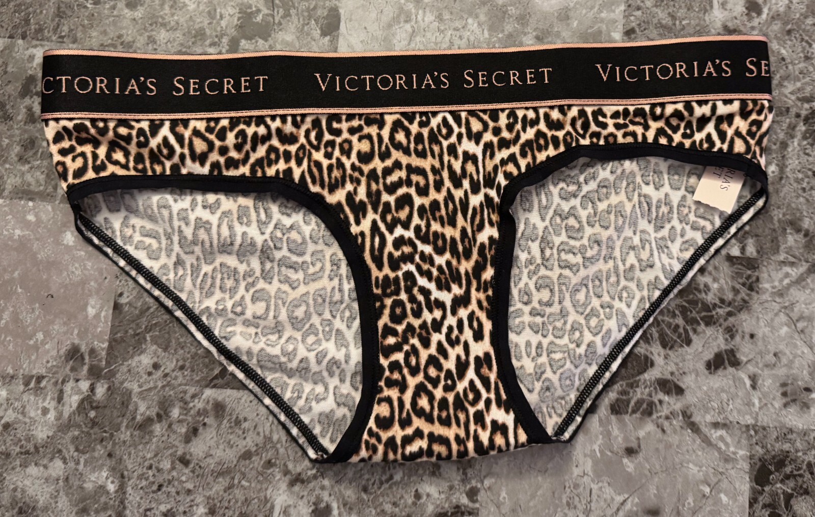 NWT VICTORIA’S SECRET LEOPARD CHEETAH THICK LOGO WAISTBAND HIPHUGGER PANTIES