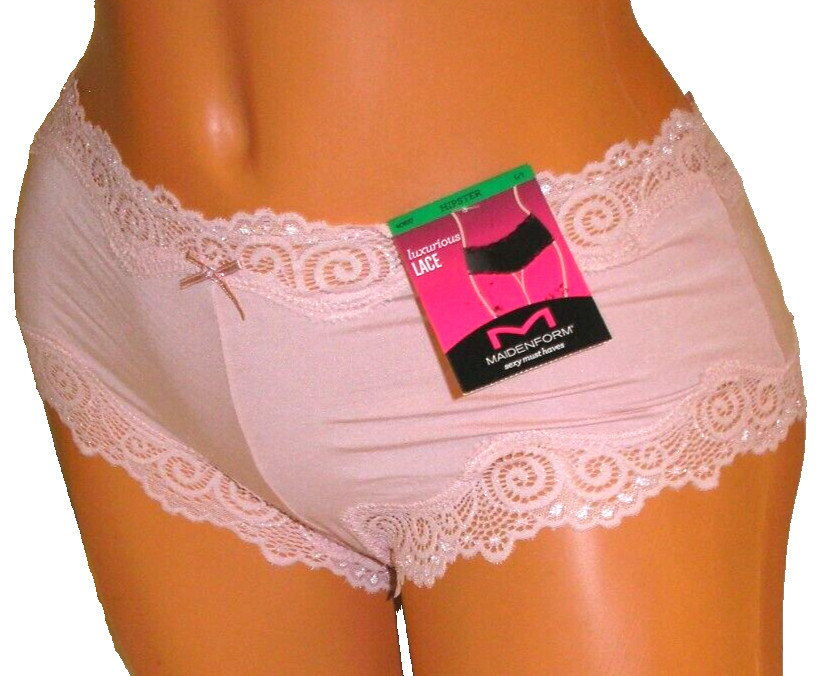 Panties Lingerie Maidenform Luxurious Lace Pink Boyshorts Sz 7 Large Adult Gift