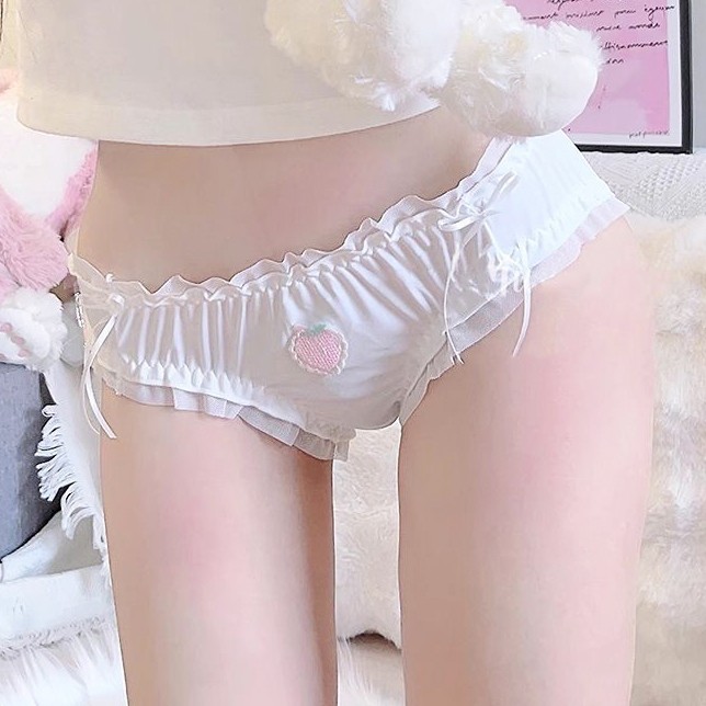 4 Pack Lot Sexy Womens Ruffle Panties Briefs Sheer Cute Girls Underwear Lingerie