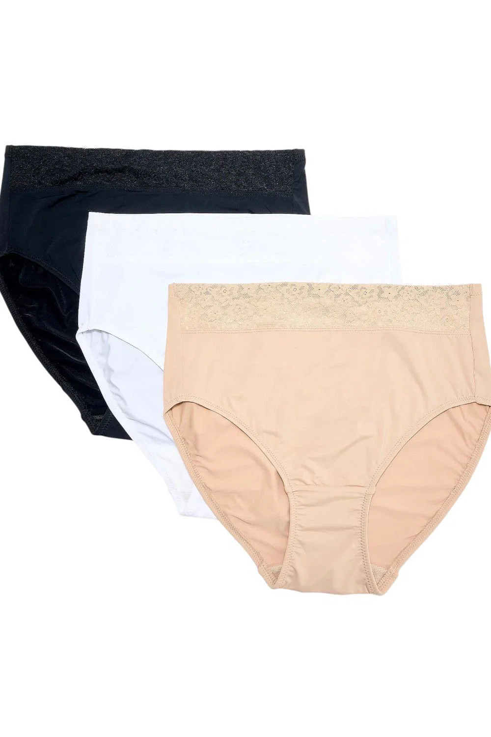 Breezies Women’s 3-Pack Elegance Smooth Hi-Cut Panty Basic