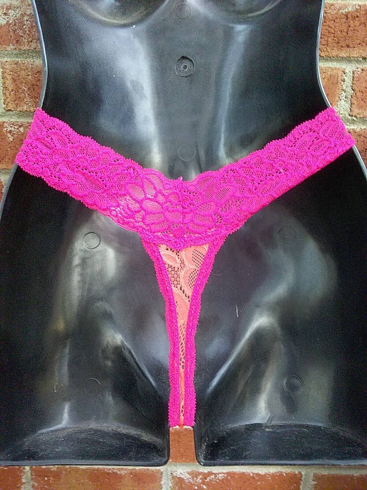 Vtg 90’s Pink & Peach Lace Thong Panties “NEW” FAMOUS MAKER No Tags 3pr XS *READ