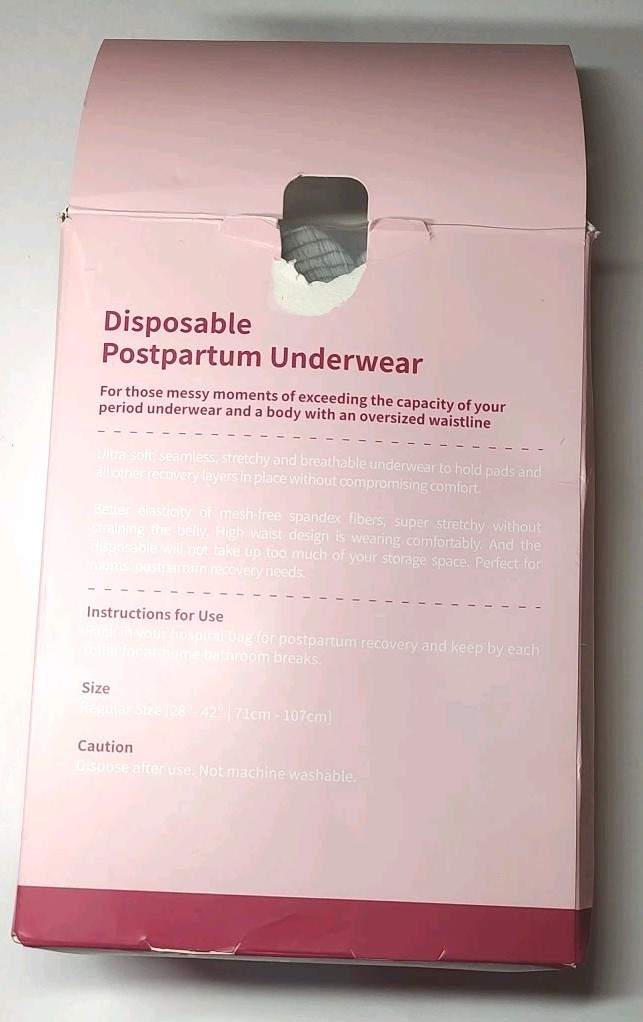Hetaida 8 Pack Disposable Postpartum Underwear Women’s Size Regular/Medium