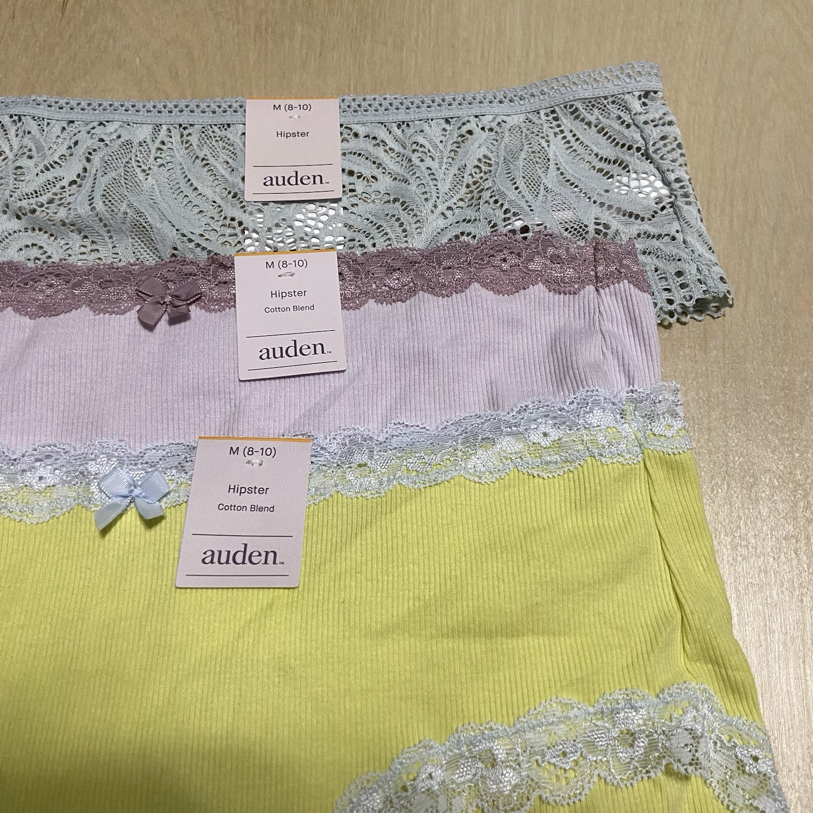 Auden Women’s Size Medium Soft Breathable Stretchy Floral Hipster Panties 3 Pack