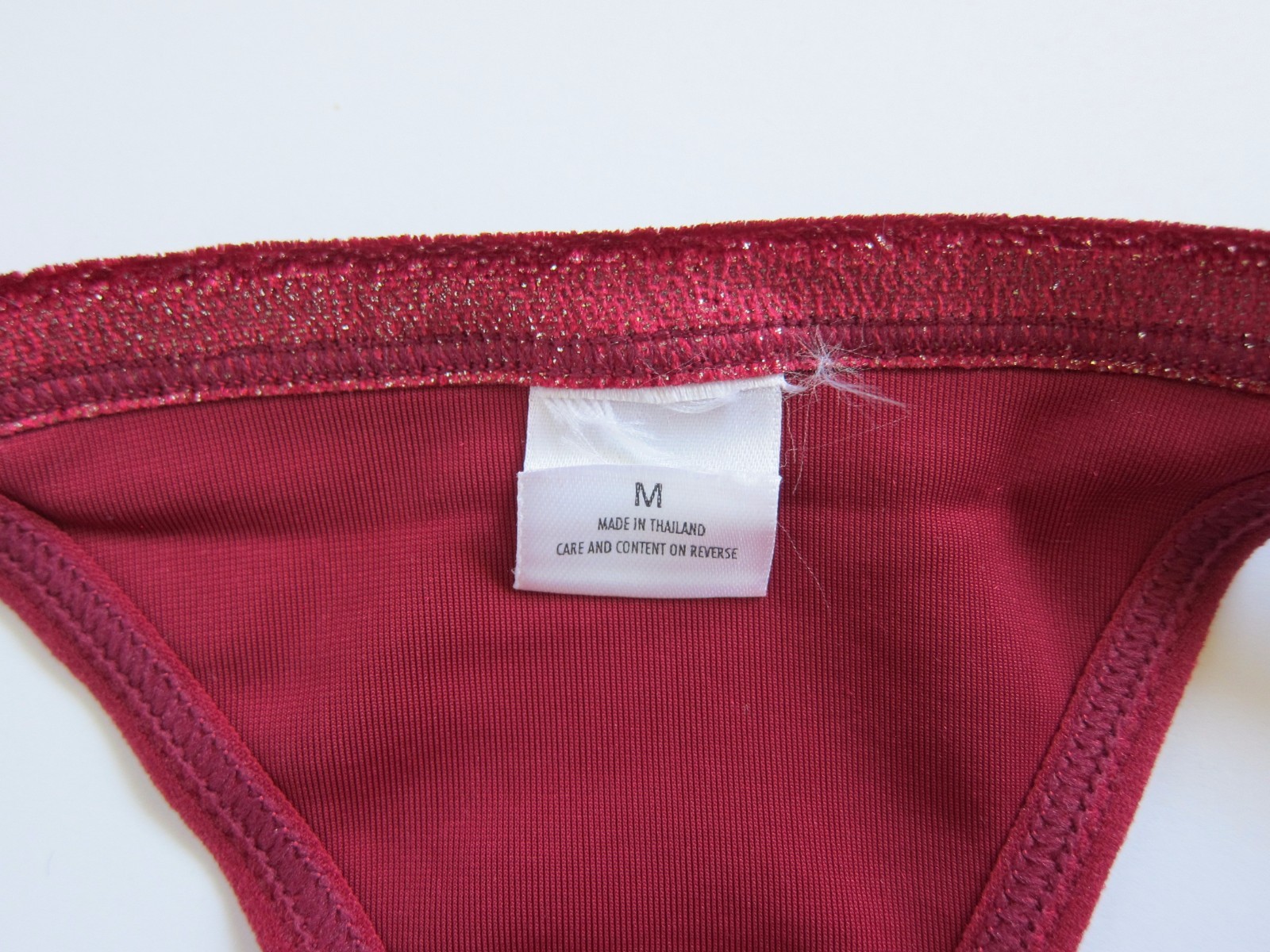 1 NEW Express VINTAGE 90s High Cut Glitter Velvet-Like Thong Panties MEDIUM