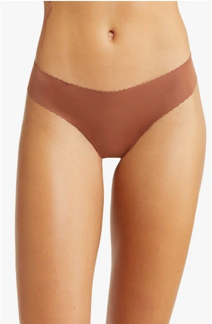 Nude Barre Women’s Thong Panty Underwear, 4PM Brown, Small