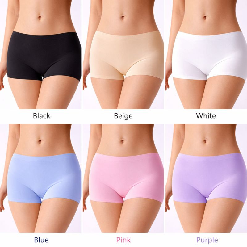 Ladies Seamless Boxer Shorts Ice Silk Panties Womens Underwear Briefs 3/6 Packs