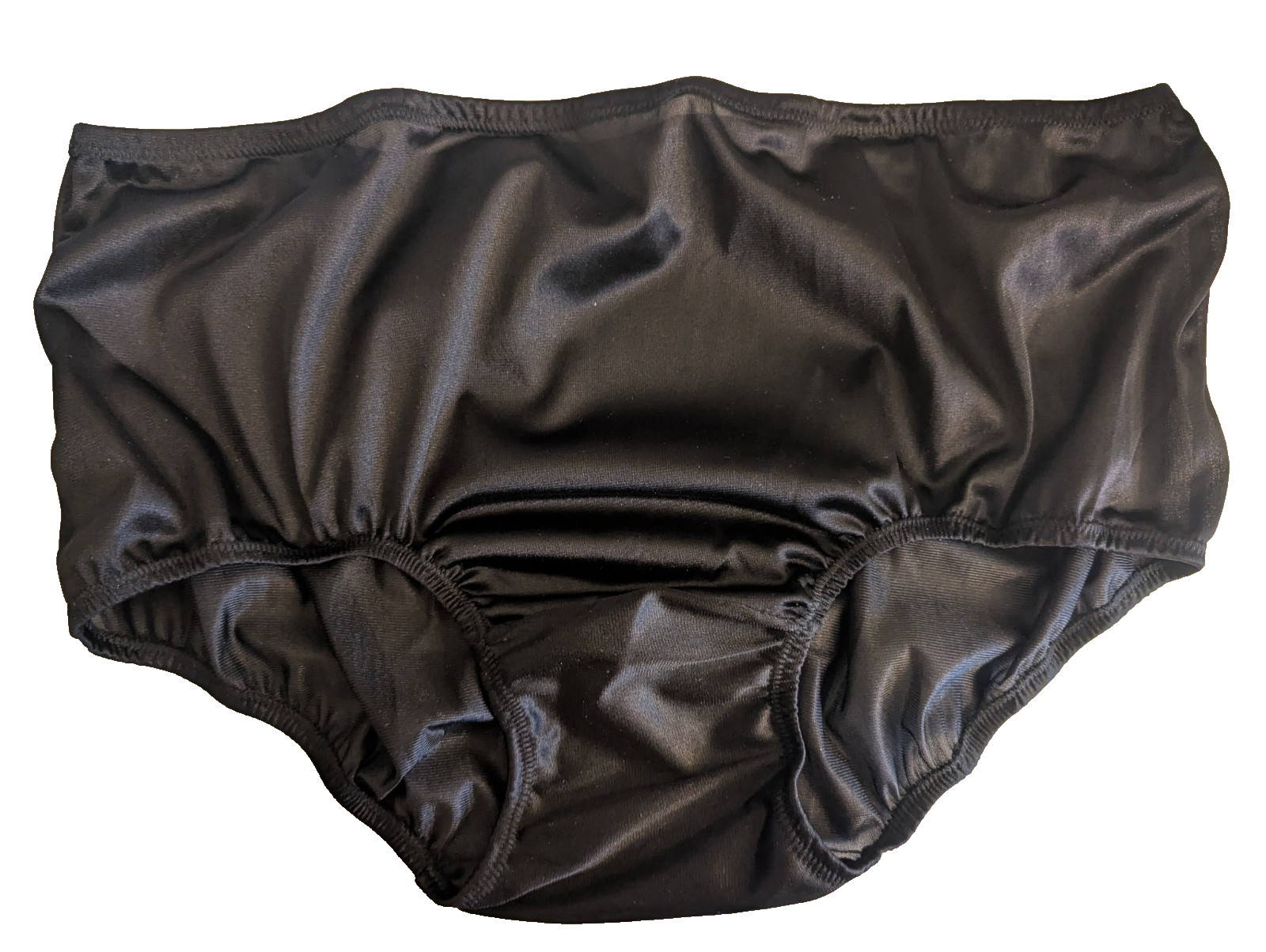 BLACK NYLON TRICOT 2 Layer Wider Crotch PANTY Encased Elastic 11″ * 40″-50″ 2X
