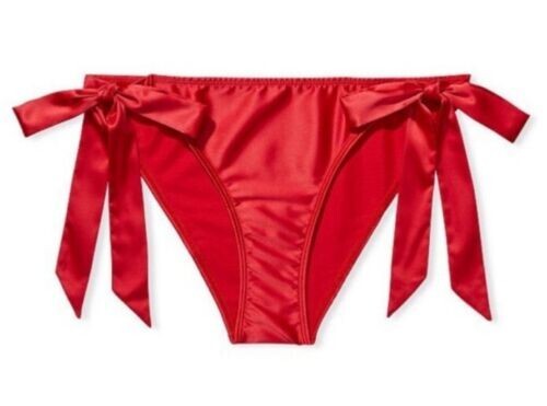 Victoria’s Secret Bikini Panty Bow Size Small Satin Red NWT