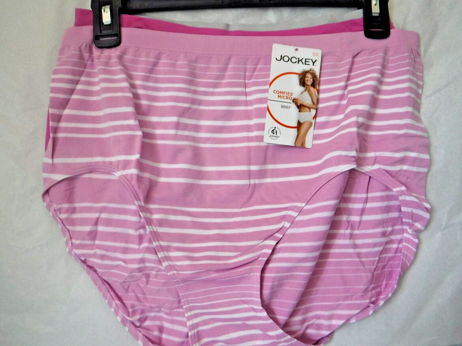 Jockey Microfiber stretch 3 pack Briefs Panties sz 10 comfies micro 3328 Pink