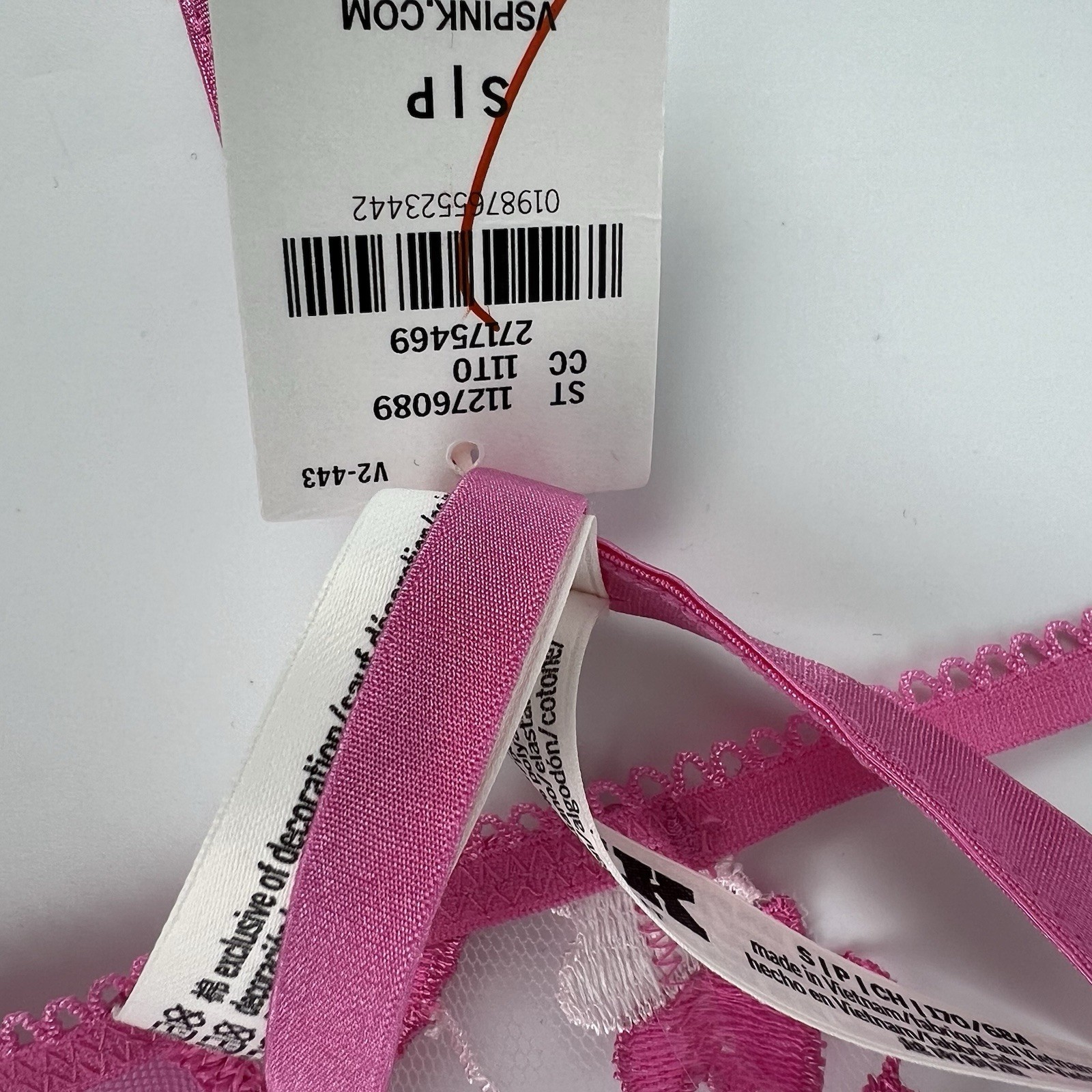 Victoria’s Secret PINK NWT Size S/P Pink Heart Embroider V String Panty