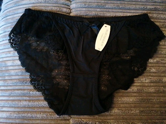 Share The Beauty Black Medium Sexy Cheeky Brazilian Knicker Panties New Free P&P