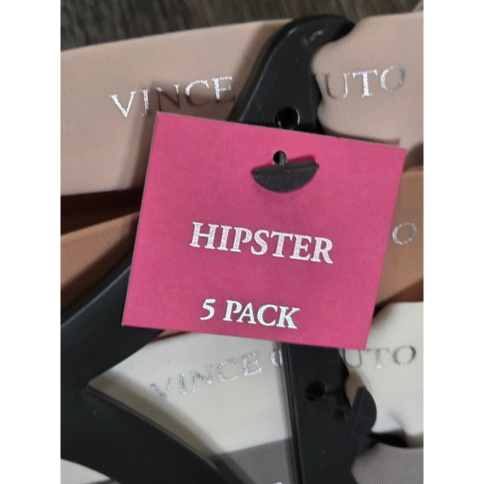 Vince Camuto Womens Medium 5 Pack Hipster Panties Scalloped Edge Neutrals