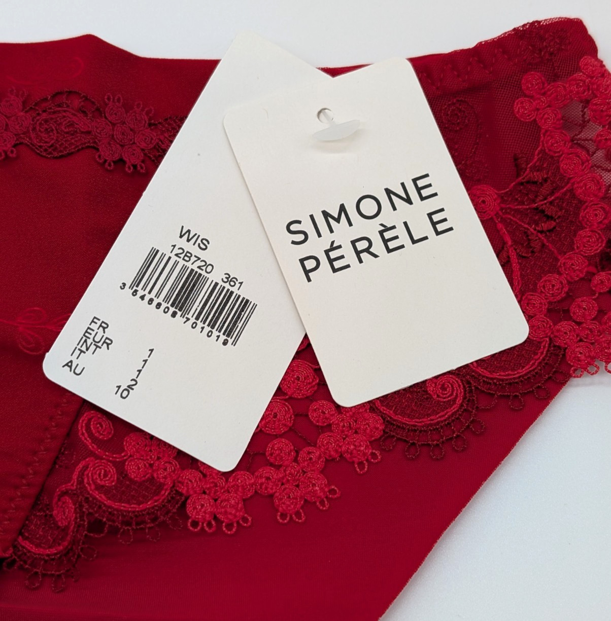Simone Perele Bikini Panty XS Lace Seamless French Designer Lingerie Ruby Red