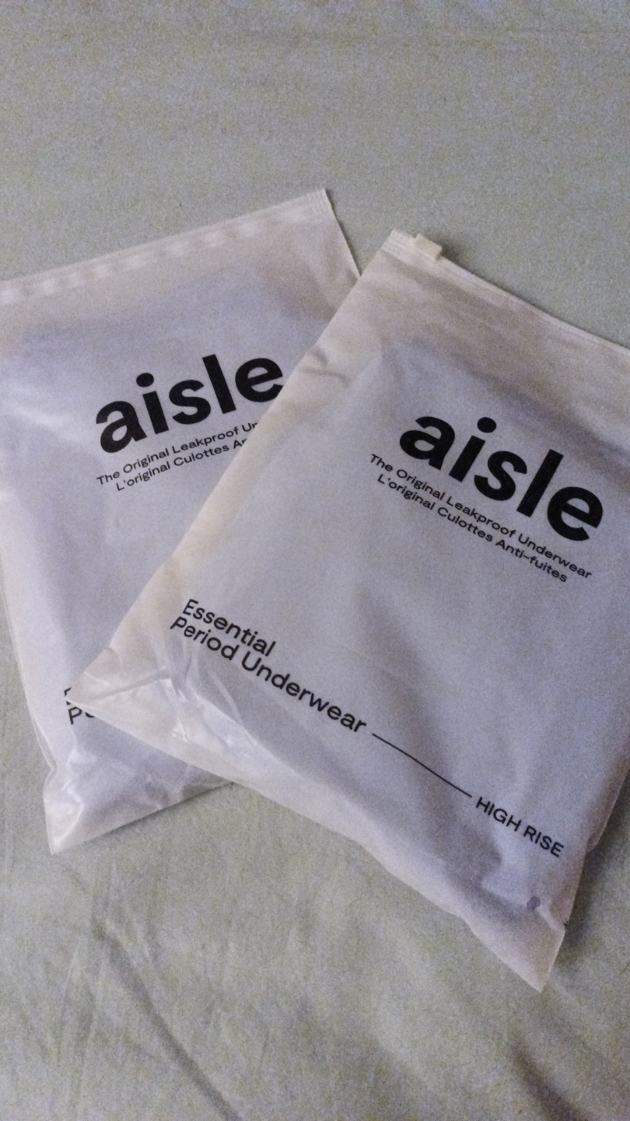 Set of two! Aisle Period Underwear Essential High Rise Large Baby Blue