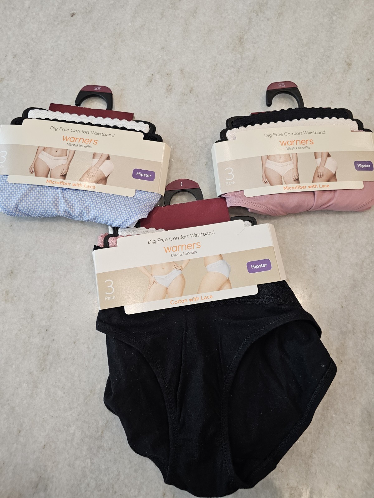 Warner’s Hipster Panties 9 Pc Lot S Cotton Lace Microfiber 3 Packs