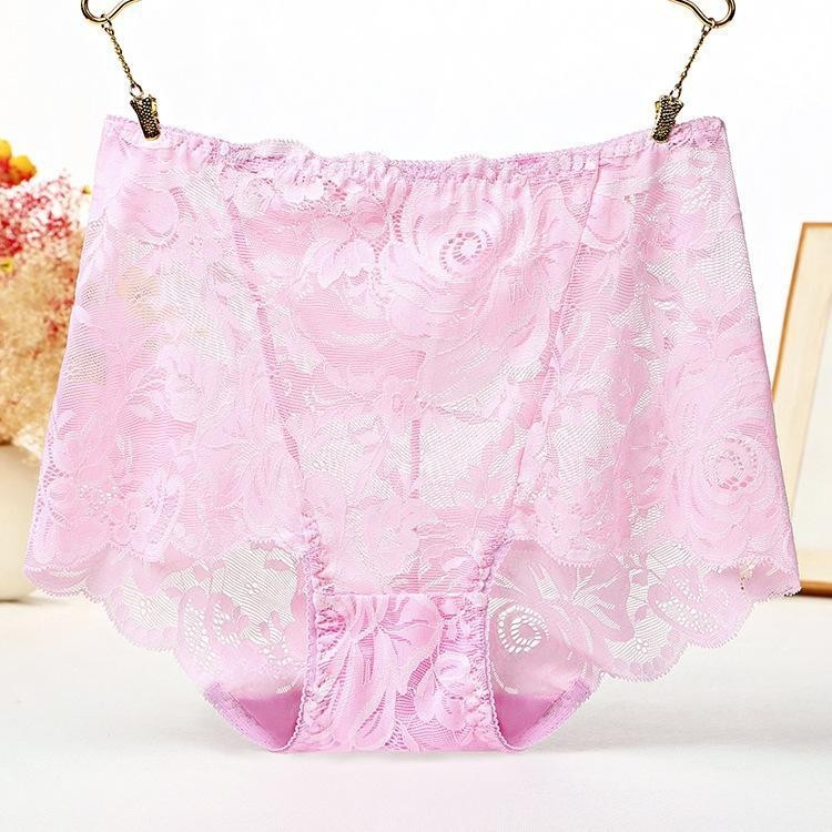 4 Pack Ladies Knickers Sexy Full Lace High Waist Briefs Lingerie Women Underwear
