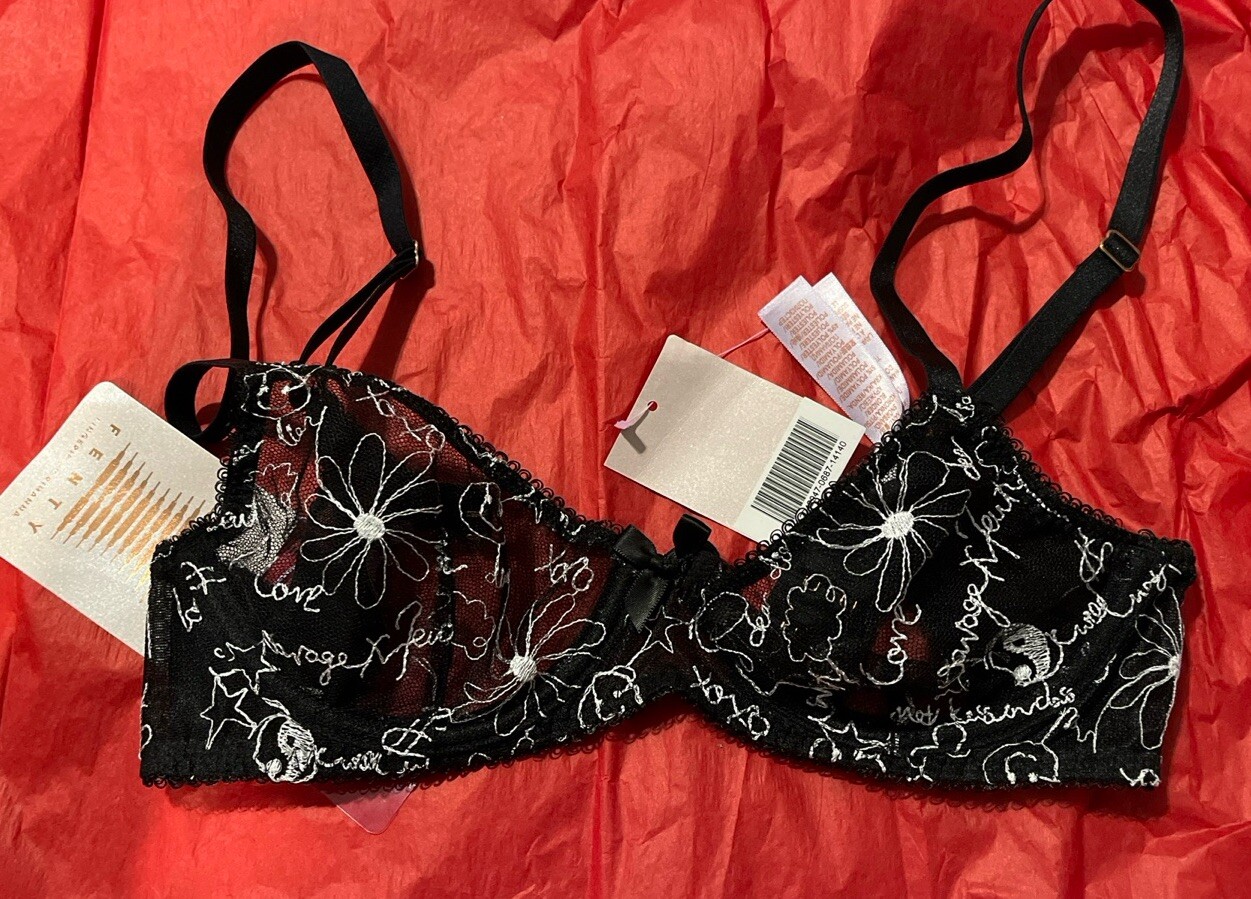 Savage X Fenty Black Crotchless Panty/String thong/Bra You Pick NWT