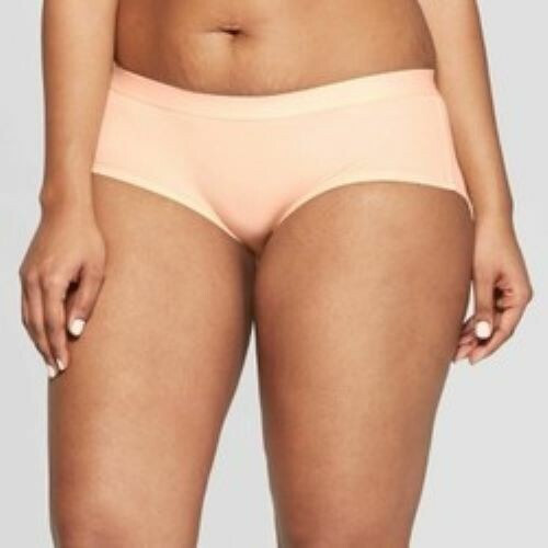 Auden Womens Size S (4-6) Cotton Blend Ribbed Hipster Light Peach