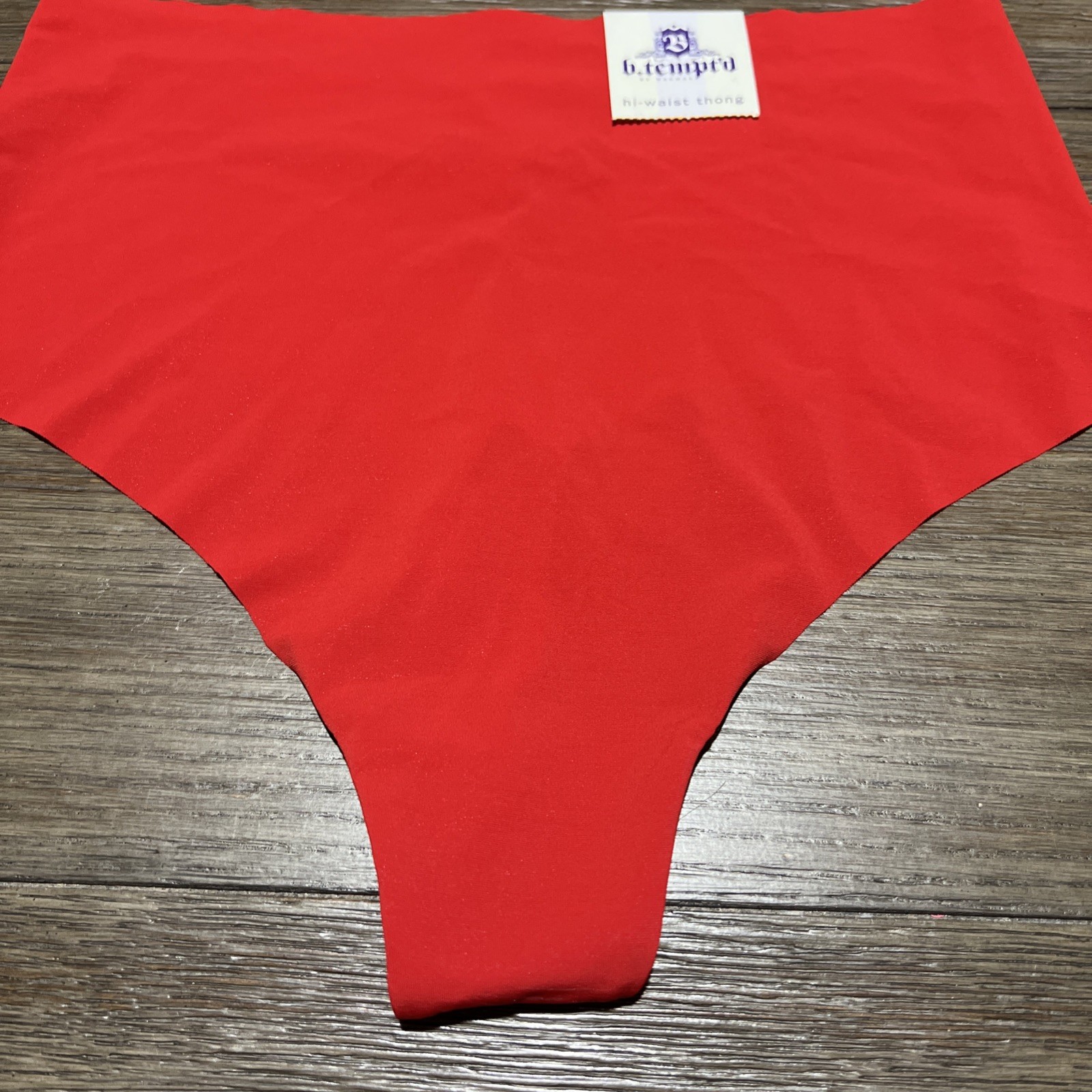 b.tempt’d by WACOAL Hi Waist Thong Panties Red Size Small NWT