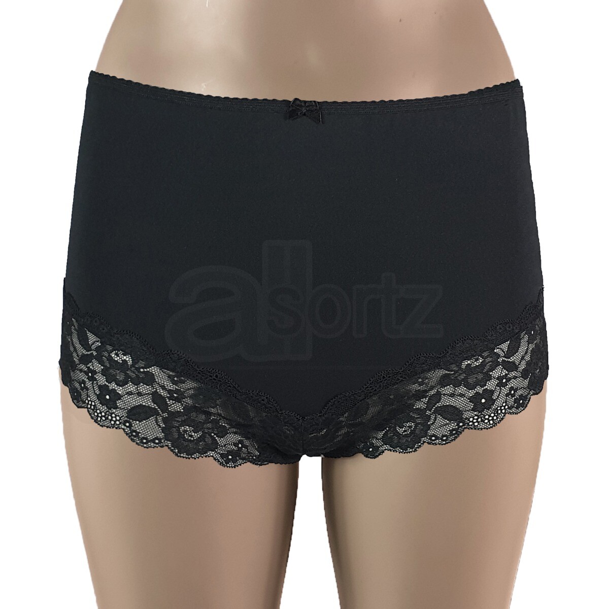 Ladies High Rise Maxi Briefs Full Coverage Lace Knickers Shorts M S L UK Size