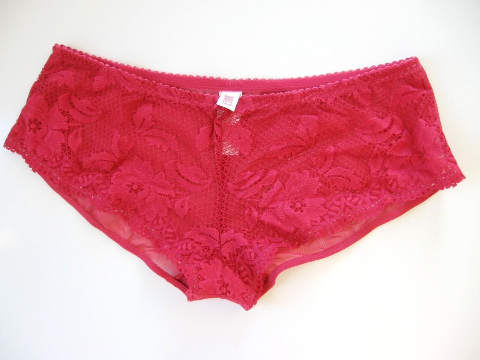 X0076 JLO Jennifer Lopez NEW Red Stretch Sheer Floral Lace Mesh Panel Hipster S